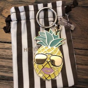 Henri Bendel Pineapple Key Fob NWT